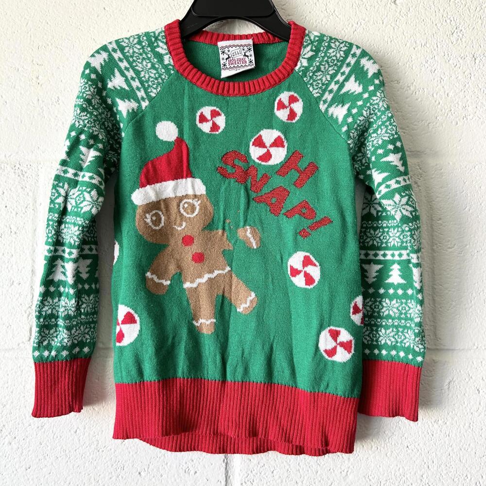 Well Worn Holiday Gingerbread Long Sleeve Pullover Christmas Sweater Kids 3T